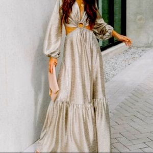 VICI Cutout Shine maxi dress. Never worn. Bought in October 2020.